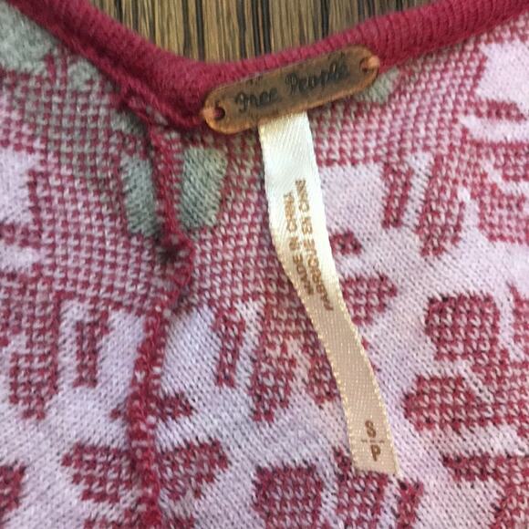 Vintage Free People Red Chevron Skater Dress - Picture 2 of 5